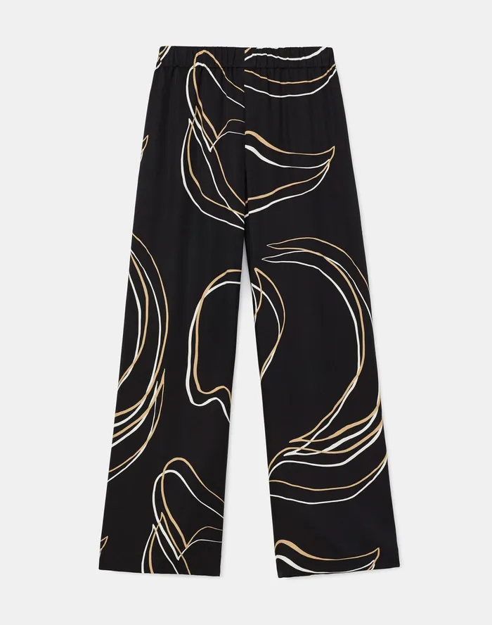 Women Lafayette 148 New York Pants and Shorts Riverside Cropped Pant In Garden Contour Print Black Multi