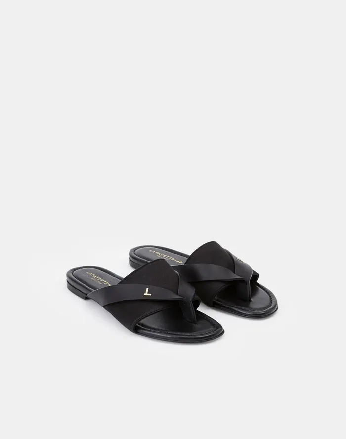 Women Lafayette 148 New York Sandals Satin Iris Icon Sandal Black