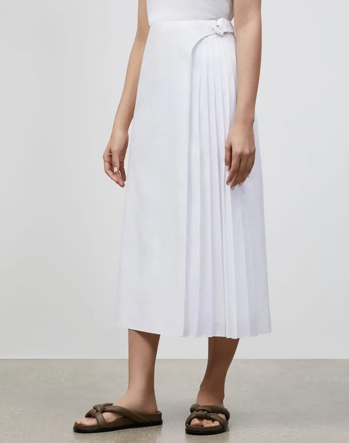 Women Lafayette 148 New York Skirts Leila Skirt In Valencia Cloth White