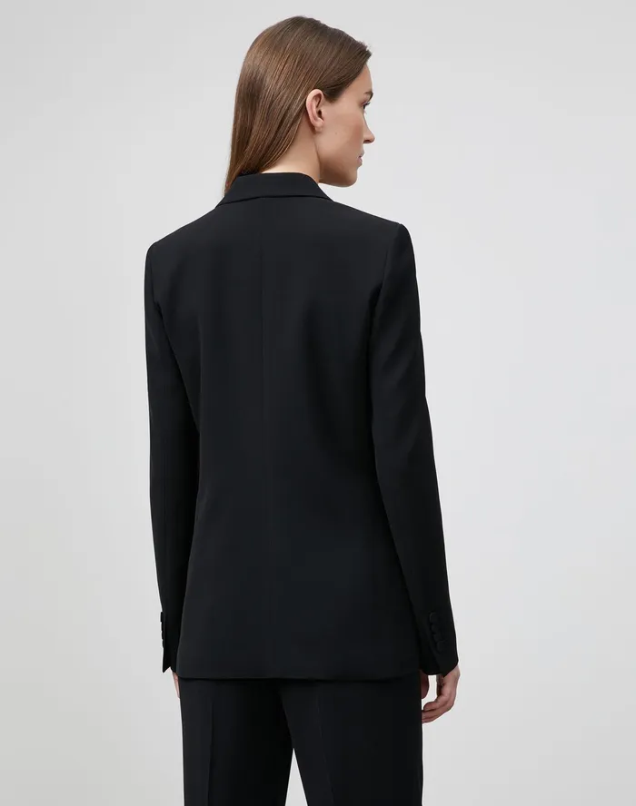 Women Lafayette 148 New York Suits Fae Blazer In Finesse Crepe Black