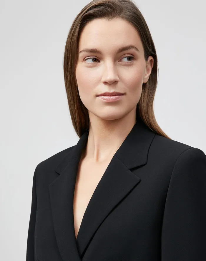 Women Lafayette 148 New York Suits Fae Blazer In Finesse Crepe Black