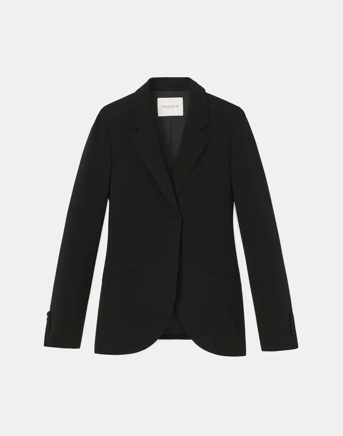 Women Lafayette 148 New York Suits Fae Blazer In Finesse Crepe Black