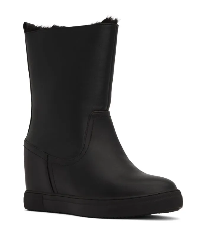 Women Laureen Faux Fur Boots Black Matt and Nat Boots