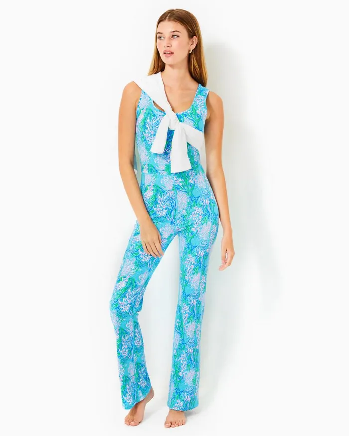Women Lilly Pulitzer Activewear UPF 50 Luxletic Dania Dress Hydra Blue