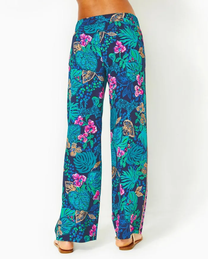 Women Lilly Pulitzer Bottoms 32034 Bal Harbour Palazzo Pant Lunar Blue A Lil Nauti Engineered Pant Women Lilly Pulitzer Bottoms 32034 Bal Harbour Palazzo Pant Lunar Blue A Lil Nauti Engineered Pant
