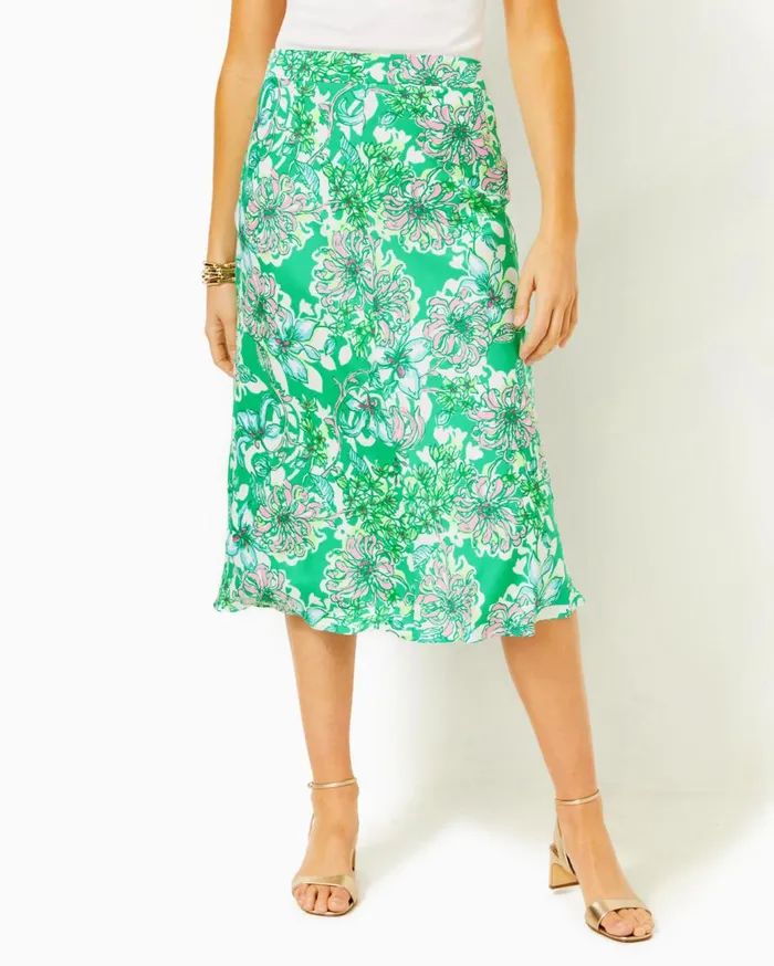 Women Lilly Pulitzer Bottoms Rennox Midi Skirt Spearmint Blossom Views Women Lilly Pulitzer Bottoms Rennox Midi Skirt Spearmint Blossom Views
