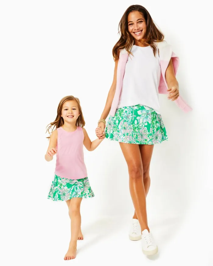 Women Lilly Pulitzer Bottoms UPF 50 Luxletic Bacio Skort Spearmint Blossom Views
