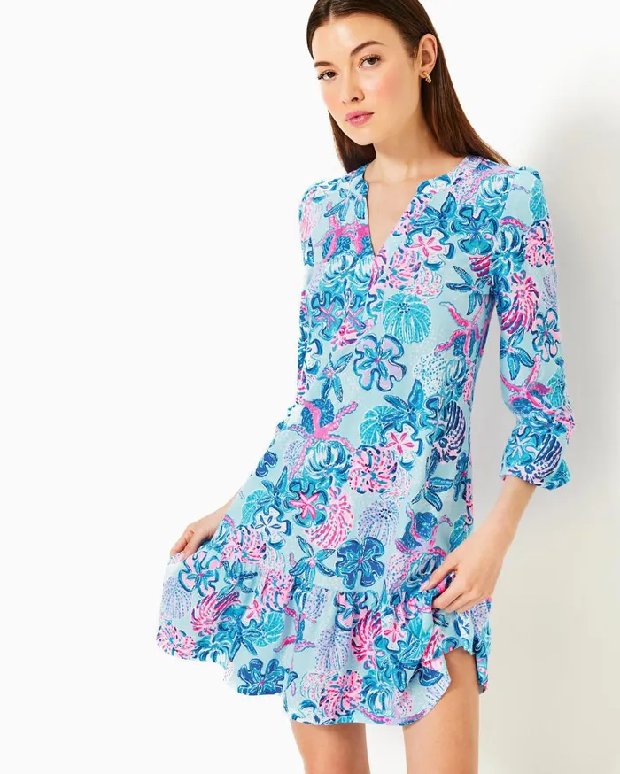 Women Lilly Pulitzer Dresses Alyssa ALine Cotton Dress Multi Bahamas Beachcomber Women Lilly Pulitzer Dresses Alyssa ALine Cotton Dress Multi Bahamas Beachcomber