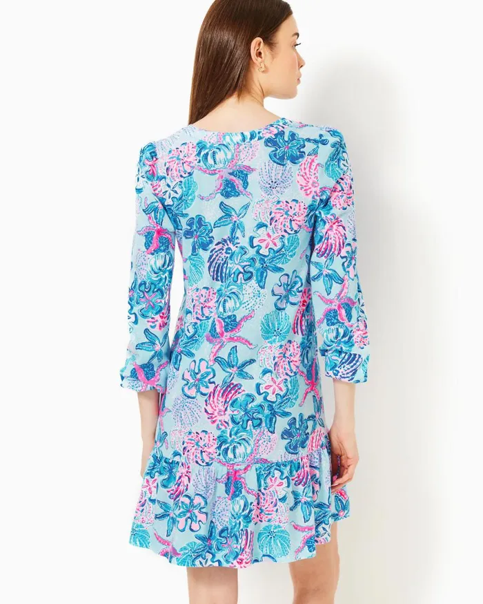 Women Lilly Pulitzer Dresses Alyssa ALine Cotton Dress Multi Bahamas Beachcomber