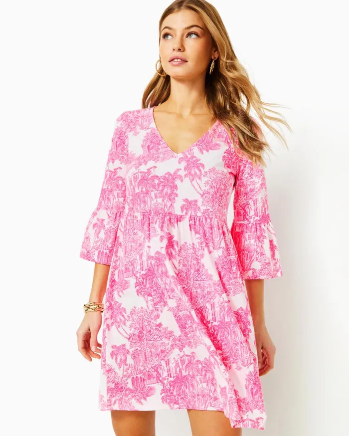Women Lilly Pulitzer Dresses Cody TShirt Dress Roxie Pink Wave N Sea Women Lilly Pulitzer Dresses Cody TShirt Dress Roxie Pink Wave N Sea