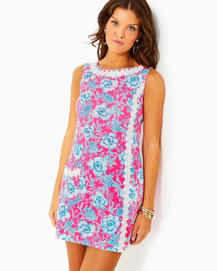 Women Lilly Pulitzer Dresses Ginge Shift Romper Roxie Pink Wave N Sea