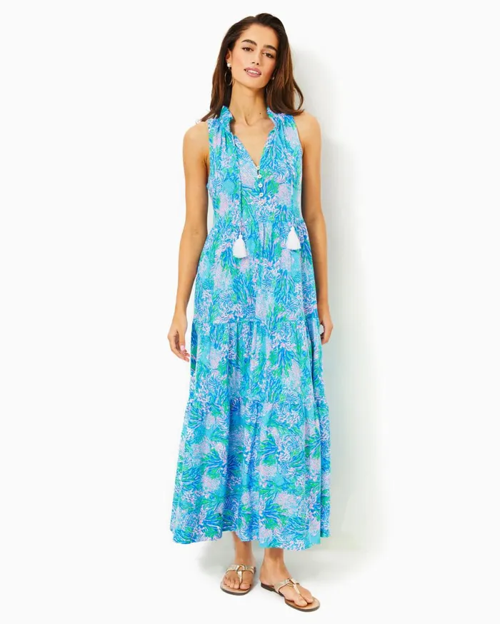 Women Lilly Pulitzer Dresses Malone Maxi Dress True Navy