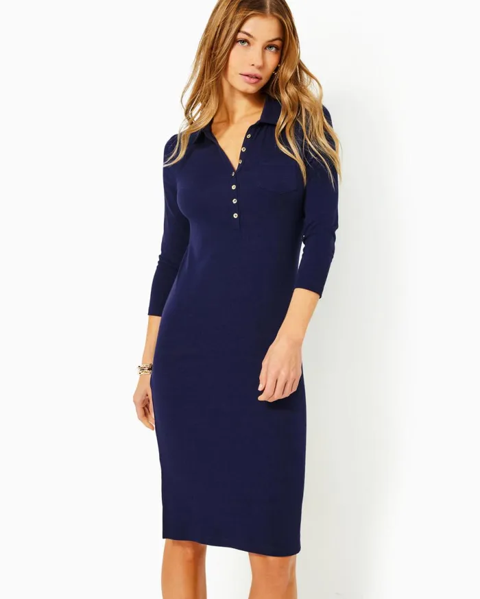 Women Lilly Pulitzer Dresses Reema Polo Dress True Navy