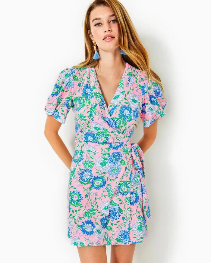 Women Lilly Pulitzer Dresses Sailynn Romper Spearmint Blossom Views
