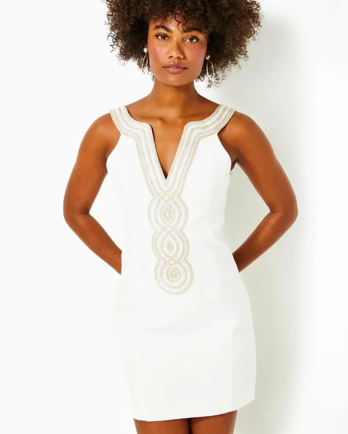 Women Lilly Pulitzer Dresses Valli Shift Dress Resort White
