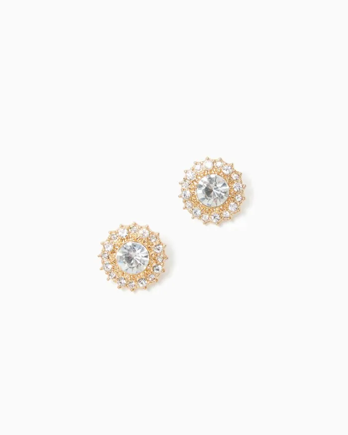 Women Lilly Pulitzer Jewelry Swizzle Earrings Gold Metallic