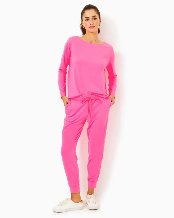 Women Lilly Pulitzer Loungewear Downtime Jersey Set In Roxie Pink Roxie Pink