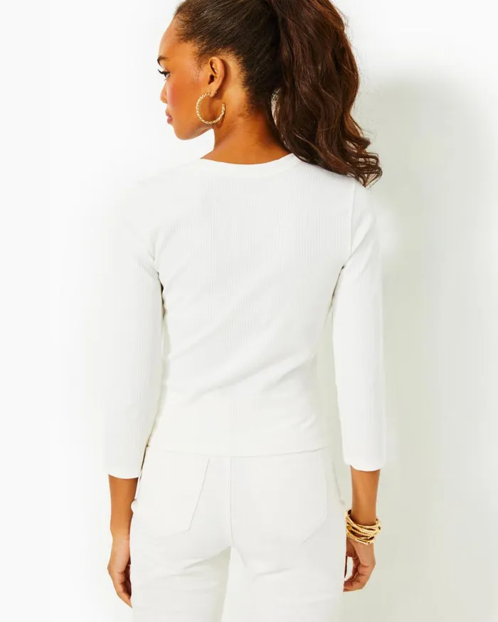 Women Lilly Pulitzer Tops Alans Knit Top Resort White