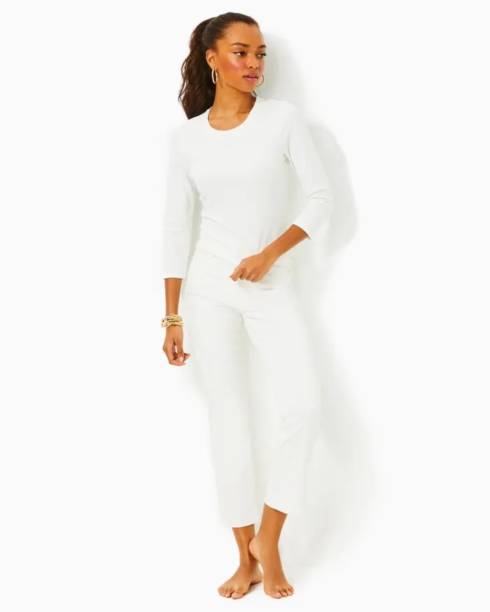 Women Lilly Pulitzer Tops Alans Knit Top Resort White