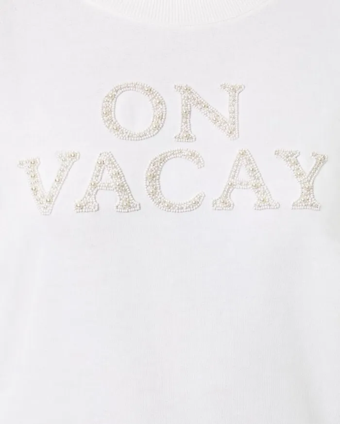 Women Lilly Pulitzer Tops Ballad Cotton Sweatshirt Resort White On Vacay Embellished Graphic Women Lilly Pulitzer Tops Ballad Cotton Sweatshirt Resort White On Vacay Embellished Graphic