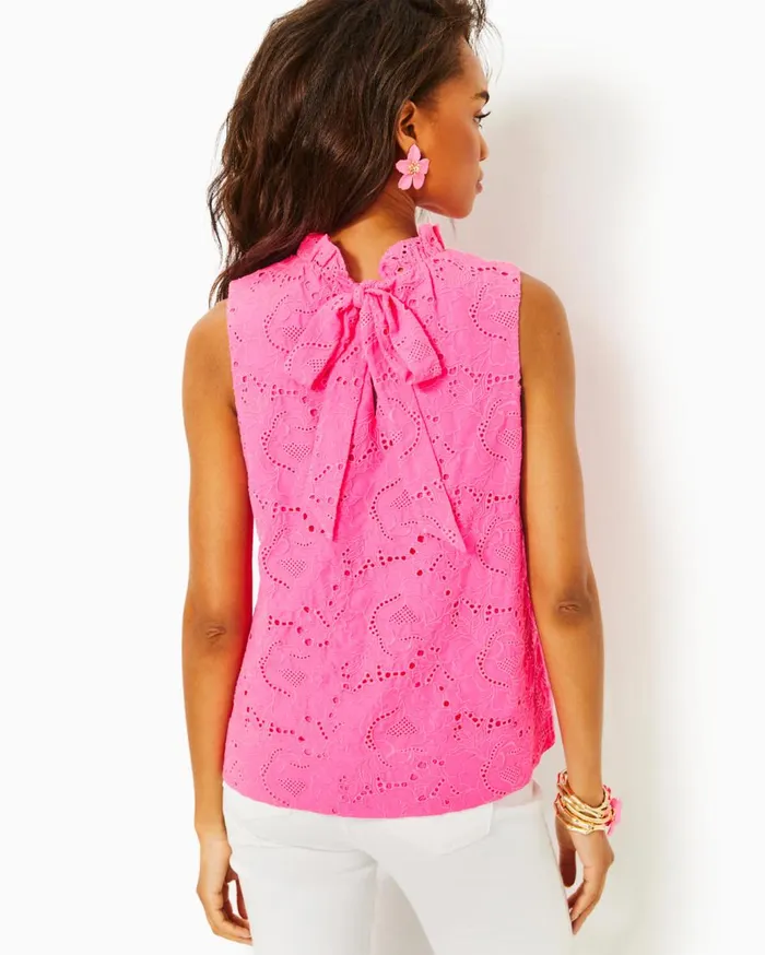 Women Lilly Pulitzer Tops Dahliana Eyelet Top Roxie Pink Garden Party Eyelet Women Lilly Pulitzer Tops Dahliana Eyelet Top Roxie Pink Garden Party Eyelet