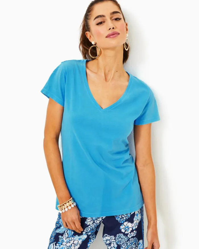 Women Lilly Pulitzer Tops Meredith Tee Multi For The Fans Women Lilly Pulitzer Tops Meredith Tee Multi For The Fans