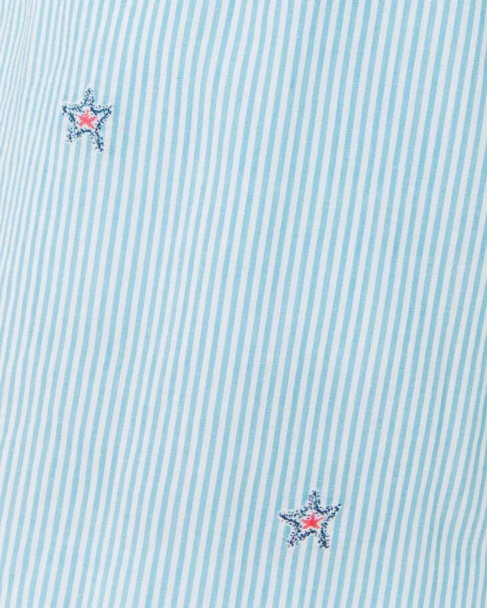 Women Lilly Pulitzer Tops Sea View Button Down Top Hydra Blue Seaside Star Jacquard Stripe Women Lilly Pulitzer Tops Sea View Button Down Top Hydra Blue Seaside Star Jacquard Stripe