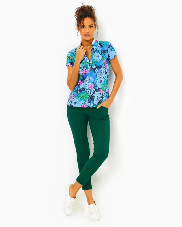 Women Lilly Pulitzer Tops UPF 50 Luxletic Frida Polo Bon Bon Blue Women Lilly Pulitzer Tops UPF 50 Luxletic Frida Polo Bon Bon Blue
