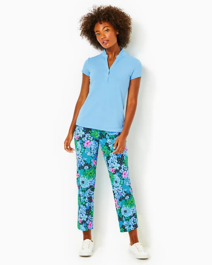 Women Lilly Pulitzer Tops UPF 50 Luxletic Frida Polo Bon Bon Blue Women Lilly Pulitzer Tops UPF 50 Luxletic Frida Polo Bon Bon Blue