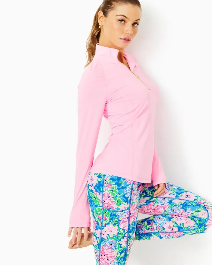 Women Lilly Pulitzer Tops UPF 50 Luxletic Justine Pullover Conch Shell Pink Women Lilly Pulitzer Tops UPF 50 Luxletic Justine Pullover Conch Shell Pink