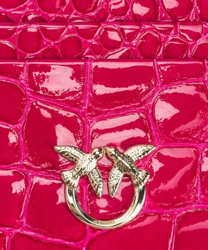 Women Limited Edition Pinko PINKO Galleria Card Holder In Shiny Coloured Crocprint Leather Pinko Pinklightgold Women Limited Edition Pinko PINKO Galleria Card Holder In Shiny Coloured Crocprint Leather Pinko Pinklightgold