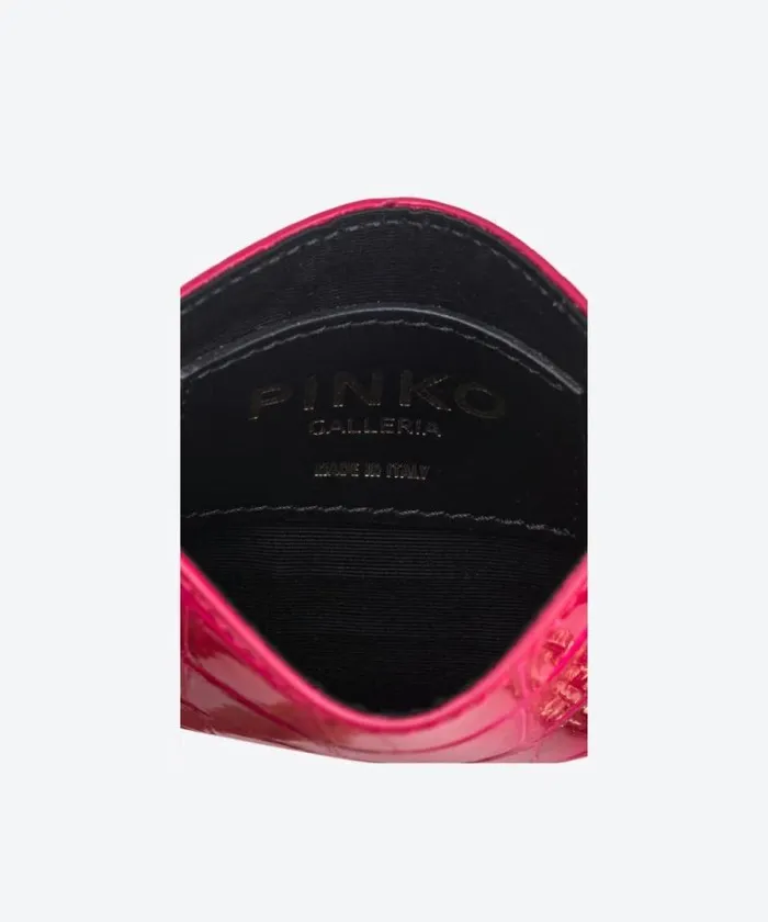 Women Limited Edition Pinko PINKO Galleria Card Holder In Shiny Coloured Crocprint Leather Pinko Pinklightgold Women Limited Edition Pinko PINKO Galleria Card Holder In Shiny Coloured Crocprint Leather Pinko Pinklightgold