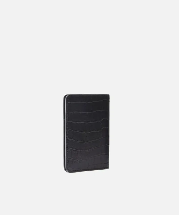 Women Limited Edition Pinko PINKO Galleria Crocprint Leather Passport Holder Blacklight Gold