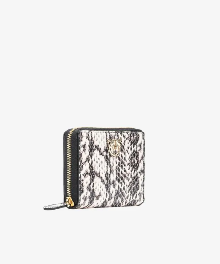 Women Limited Edition Pinko PINKO Galleria Square Wallet In Twotone Pythonprint Leather Whiteblacklightgold Women Limited Edition Pinko PINKO Galleria Square Wallet In Twotone Pythonprint Leather Whiteblacklightgold