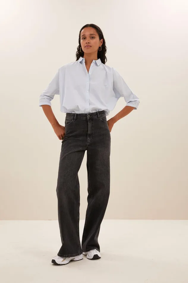 Women Lina Pant Dark Grey Bybar Trousers Women Lina Pant Dark Grey Bybar Trousers
