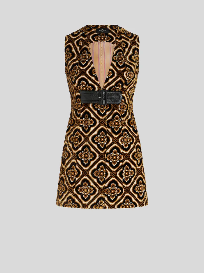 Women Long Velvet Waistcoat Etro Jackets