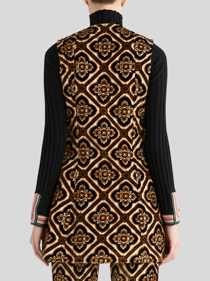 Women Long Velvet Waistcoat Etro Jackets