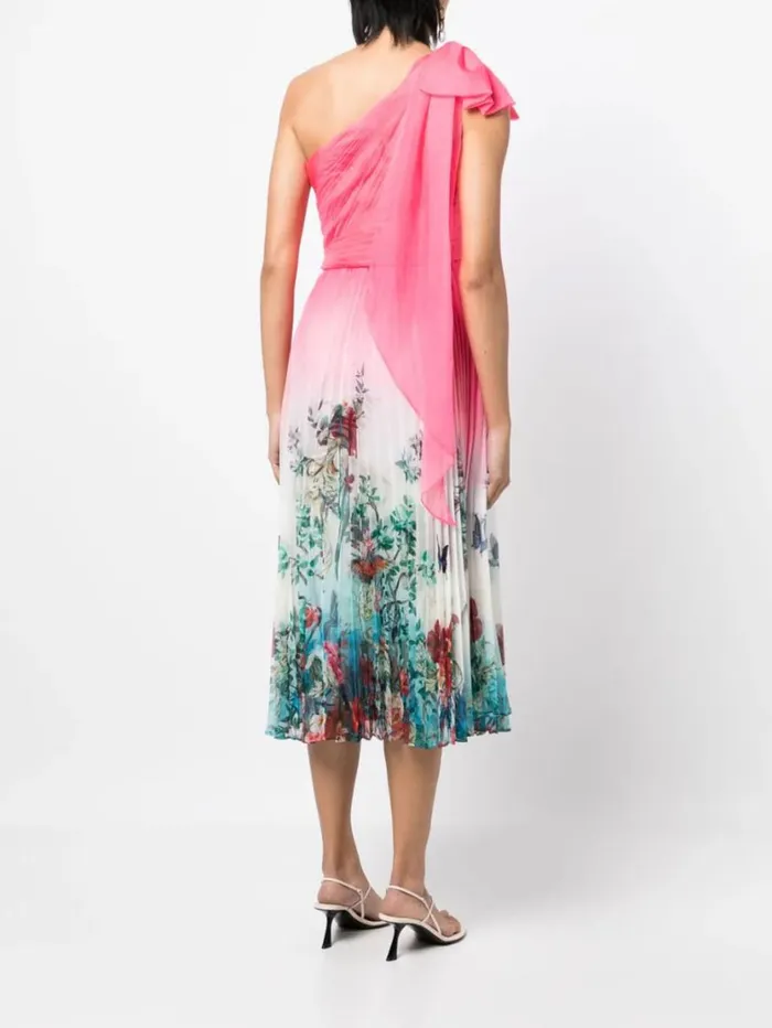 Women Marchesa Dresses Asymmetrical Tiered Gown Pink Women Marchesa Dresses Asymmetrical Tiered Gown Pink