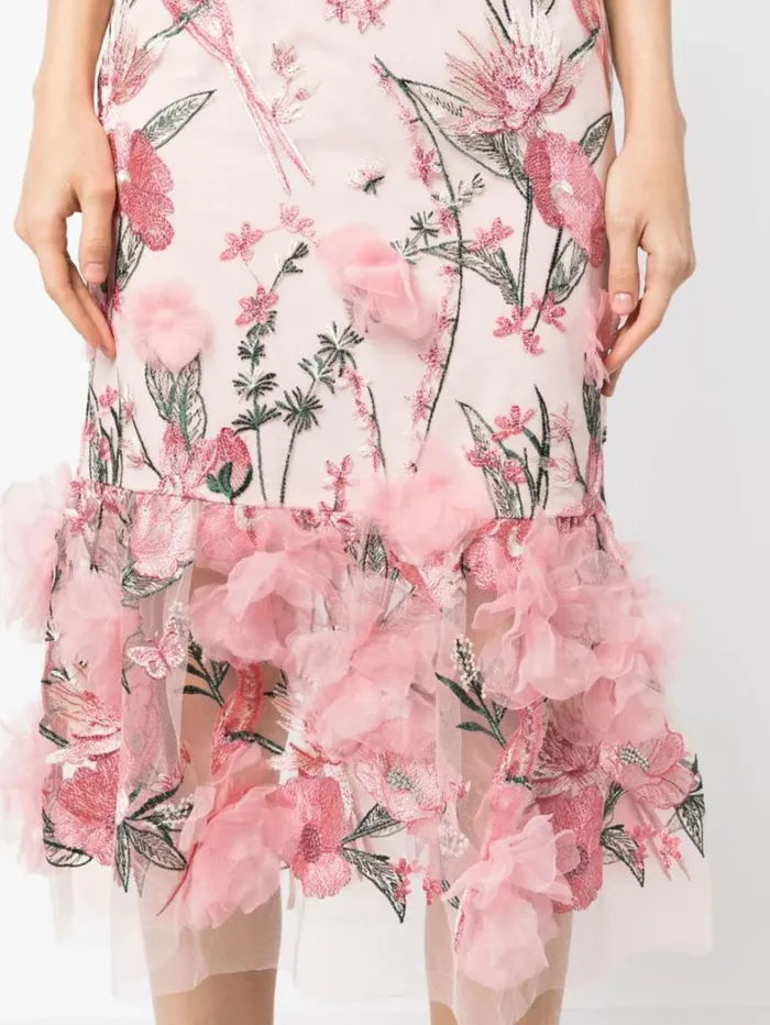 Women Marchesa Dresses Butterfly Murmuring Midi Dress Dusty Pink Women Marchesa Dresses Butterfly Murmuring Midi Dress Dusty Pink