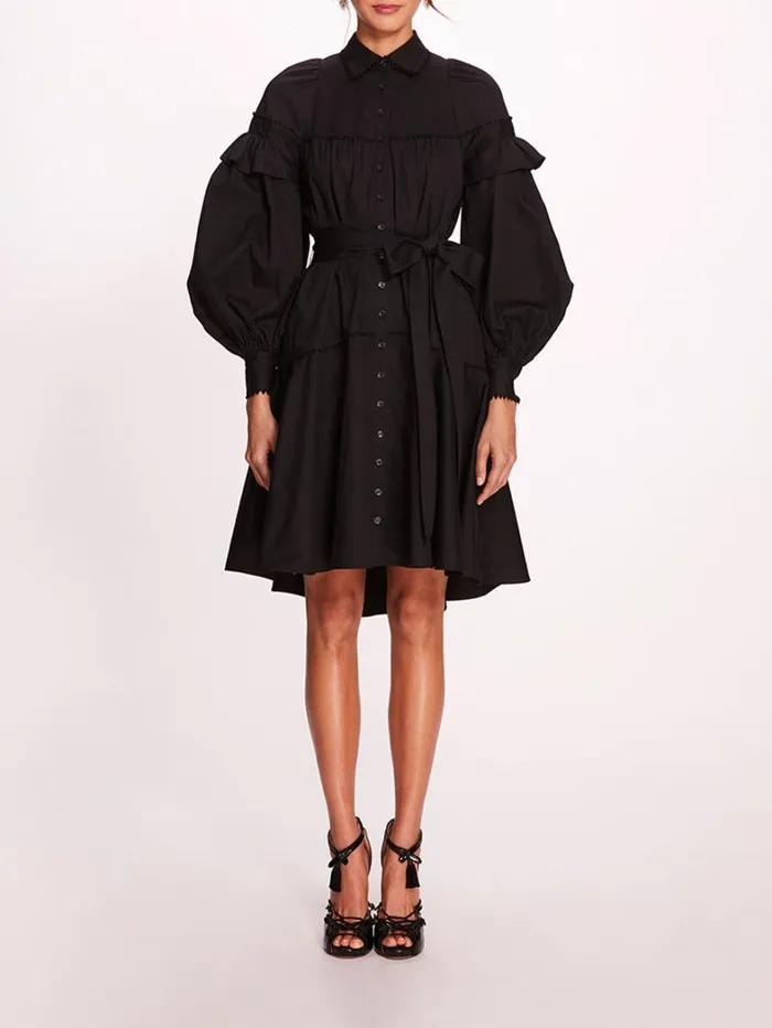 Women Marchesa Dresses Laurel Shirtdress Black