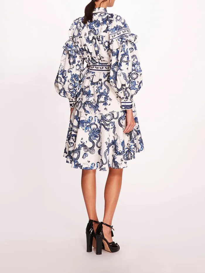 Women Marchesa Dresses Laurel Shirtdress Blue Multi
