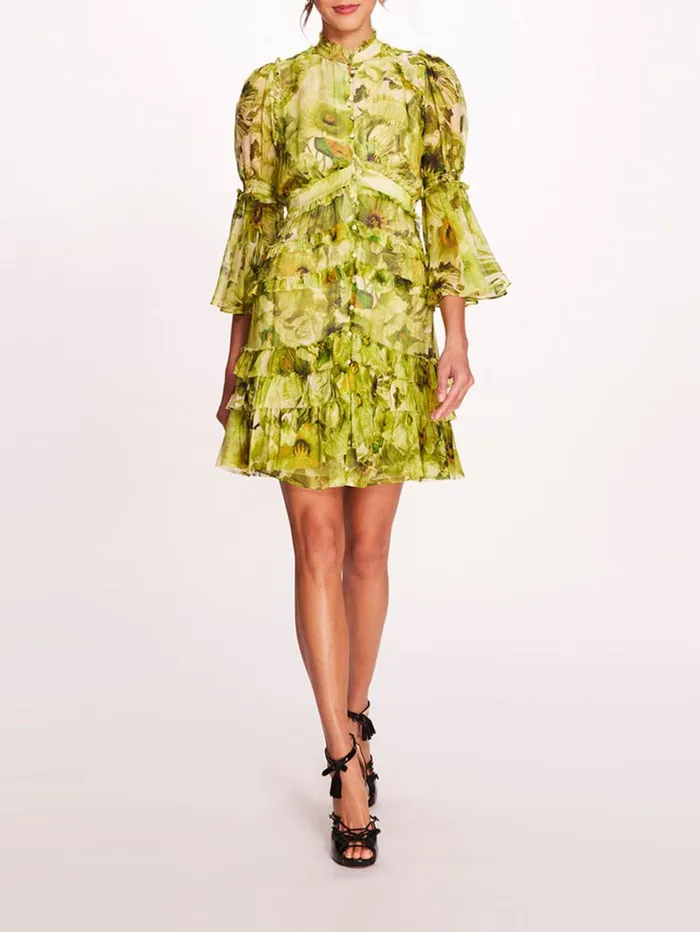 Women Marchesa Dresses Mali Mini Dress Chartreuse