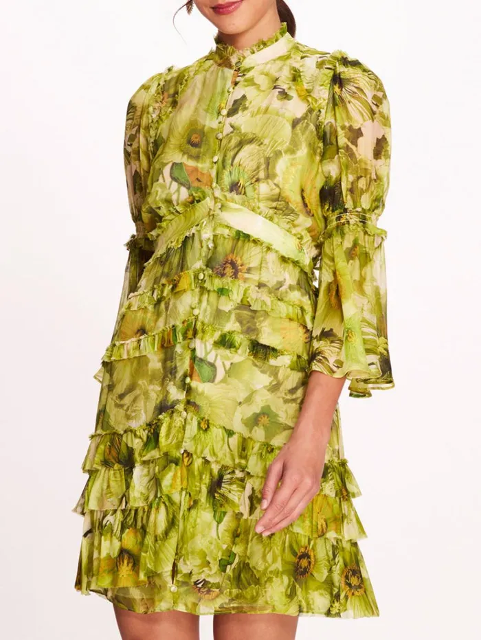 Women Marchesa Dresses Mali Mini Dress Chartreuse