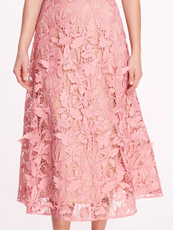 Women Marchesa Dresses Organic Lace Midi Dress Rose Women Marchesa Dresses Organic Lace Midi Dress Rose