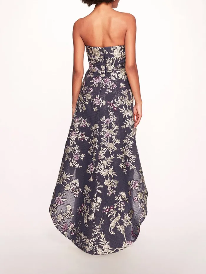 Women Marchesa Dresses Strapless Gilded Gown Navy Women Marchesa Dresses Strapless Gilded Gown Navy