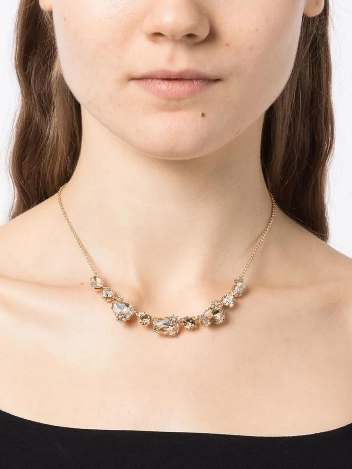 Women Marchesa Jewelry Gold Stone Necklace Gold Women Marchesa Jewelry Gold Stone Necklace Gold