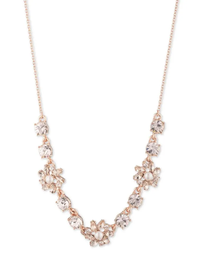 Women Marchesa Jewelry Rose Sweet Stone Necklace Rose Gold