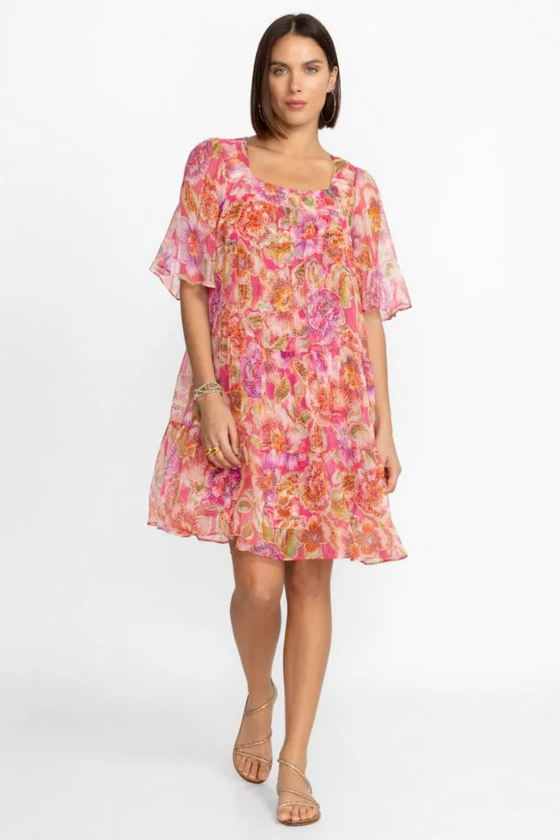Women MARI TIERED MINI DRESS Fabiola Johnny Was Dresses
