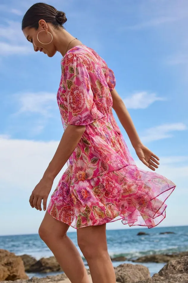 Women MARI TIERED MINI DRESS Fabiola Johnny Was Dresses