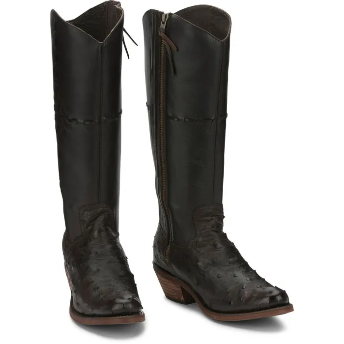 WOMEN Mcalester 15034 Full Quill Western Boot Nicotine Brown Justin Boots Western